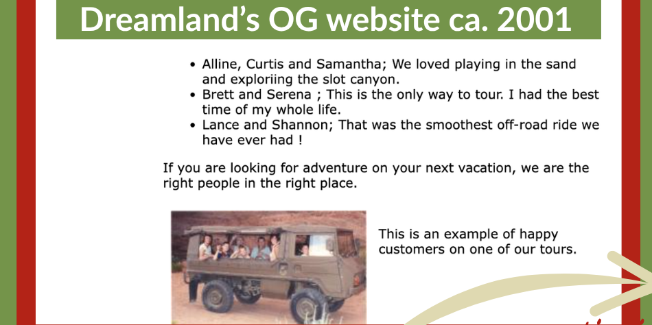 Dreamland's original site, circa 2001